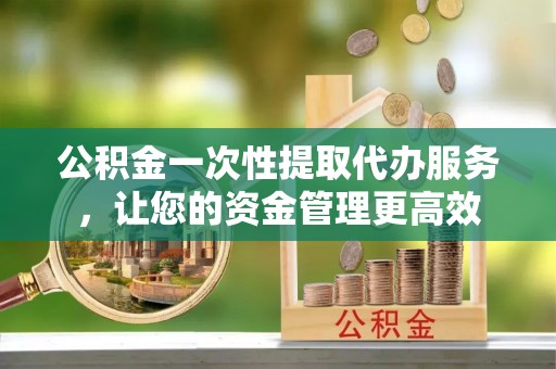 琼中公积金一次性提取代办服务，让您的资金管理更高效