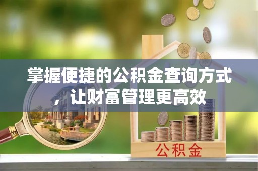 琼中掌握便捷的公积金查询方式，让财富管理更高效
